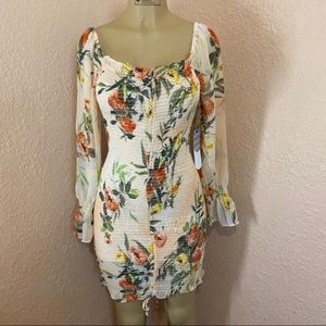 Tropical ruched dress